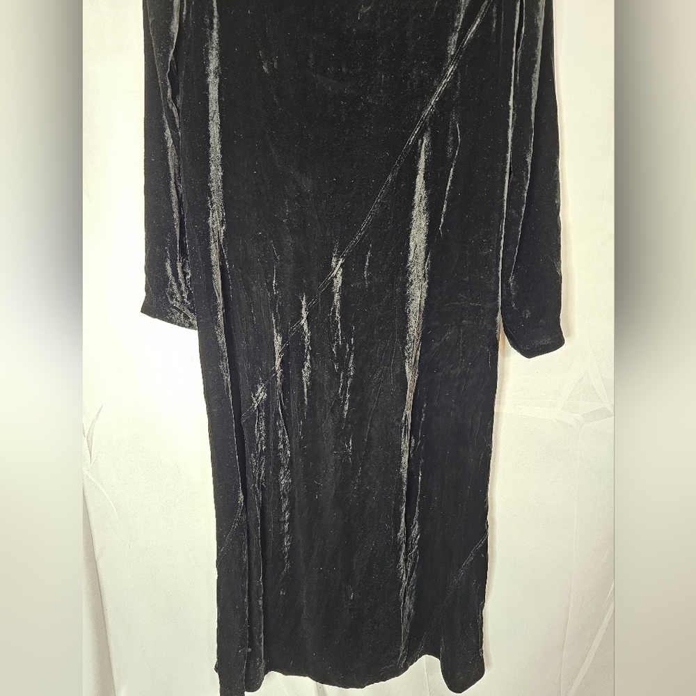 Atm black Velvet size Small long-sleeved goth maxi dress NWT - Picture 3 of 4